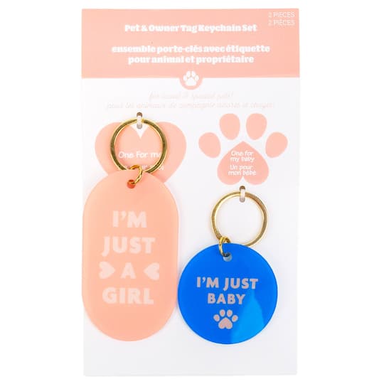 Just a Baby Pet & Owner Tag Keychain Set